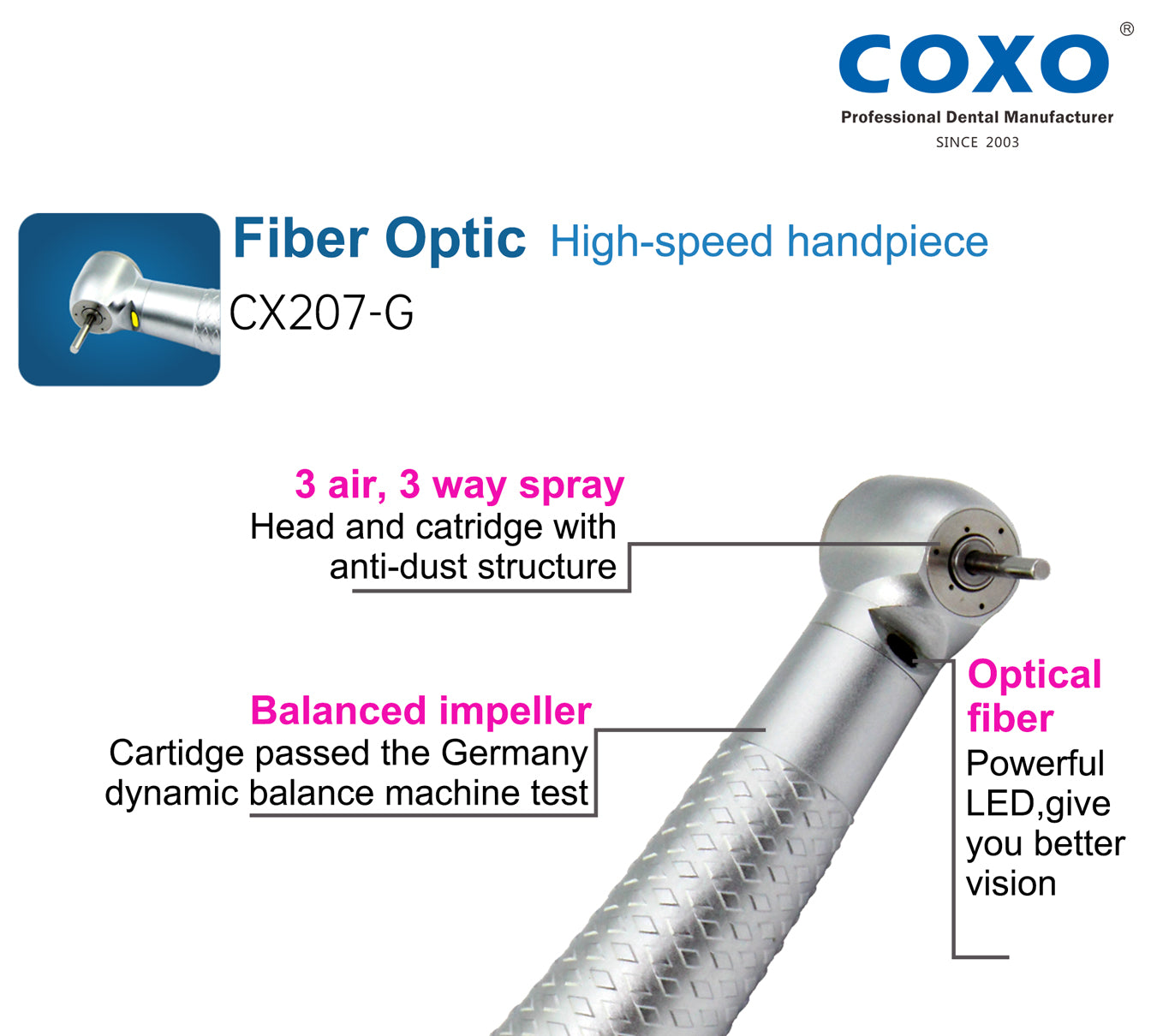 COXO CX207-G H16 High-Speed Handpiece