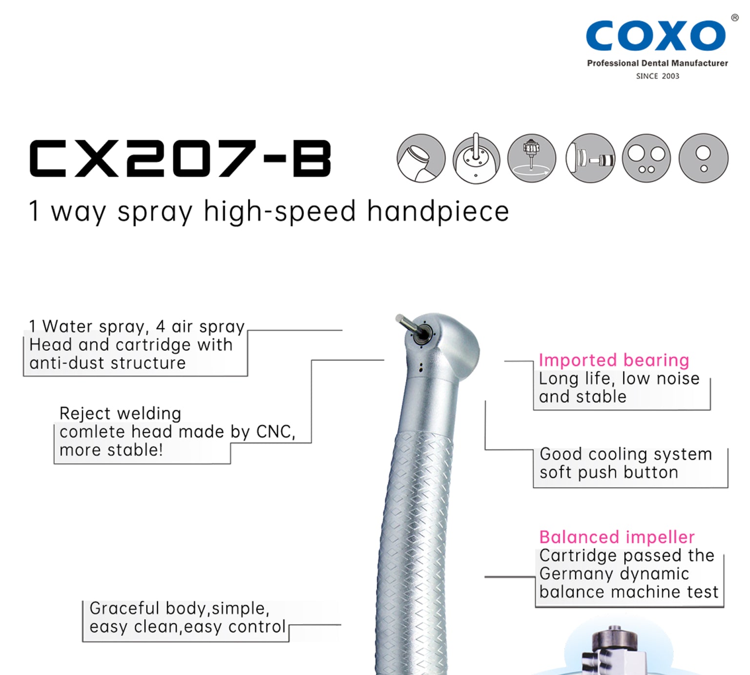 COXO CX207-B H13 High-Speed Handpiece