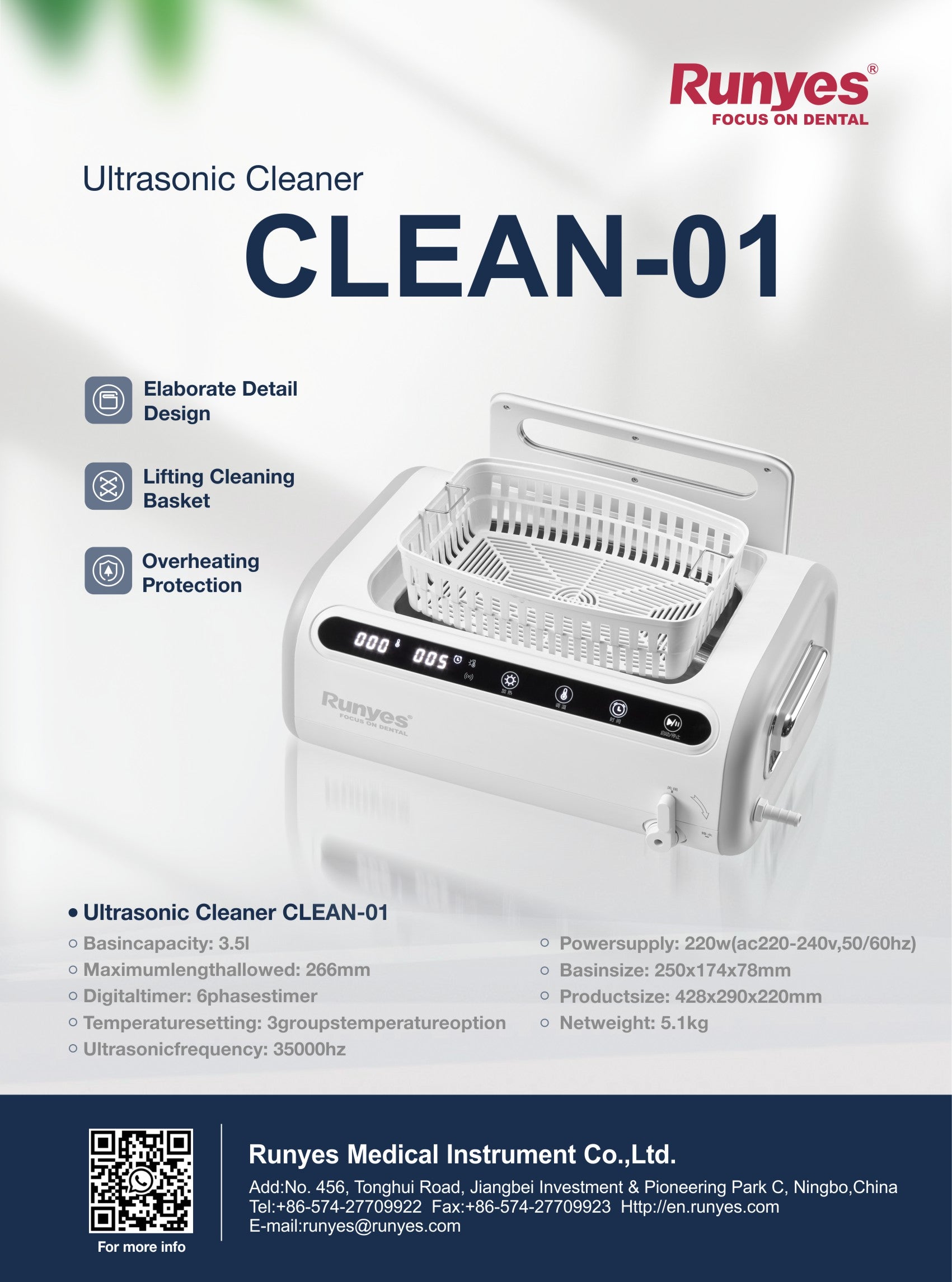 Runyes Ultrasonic Cleaner CLEAN-01