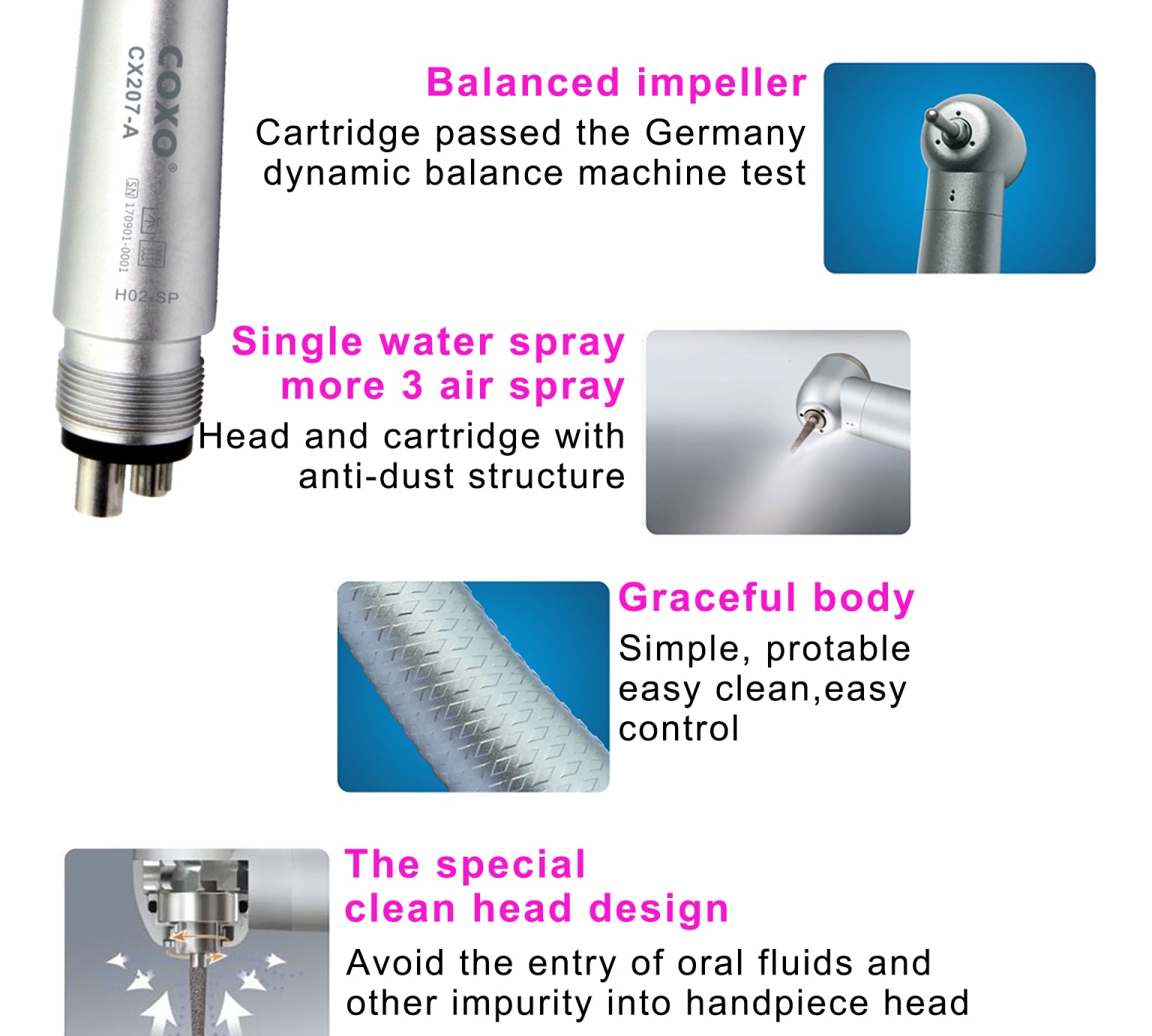 COXO CX207-A H02 High-Speed Handpiece