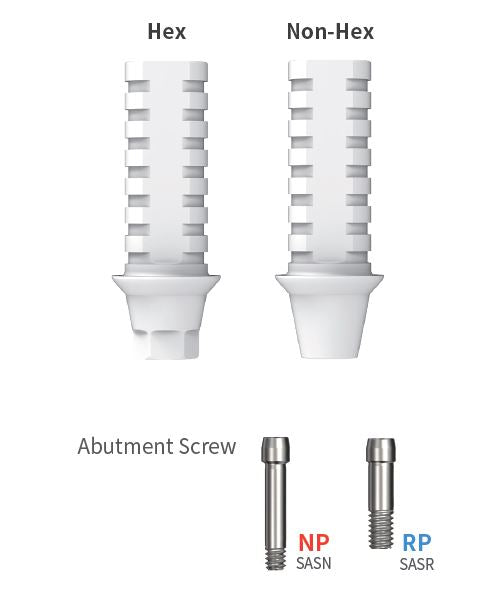 SIS Luna Plastic Temporary Abutment (Hex/Non-Hex)