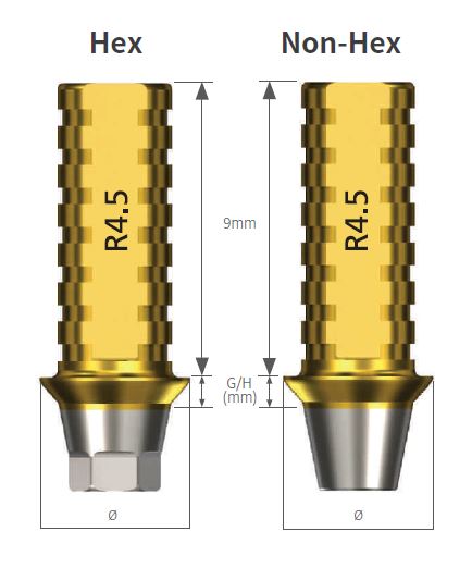 SIS Luna Temporary Abutment (Hex/Non-Hex)